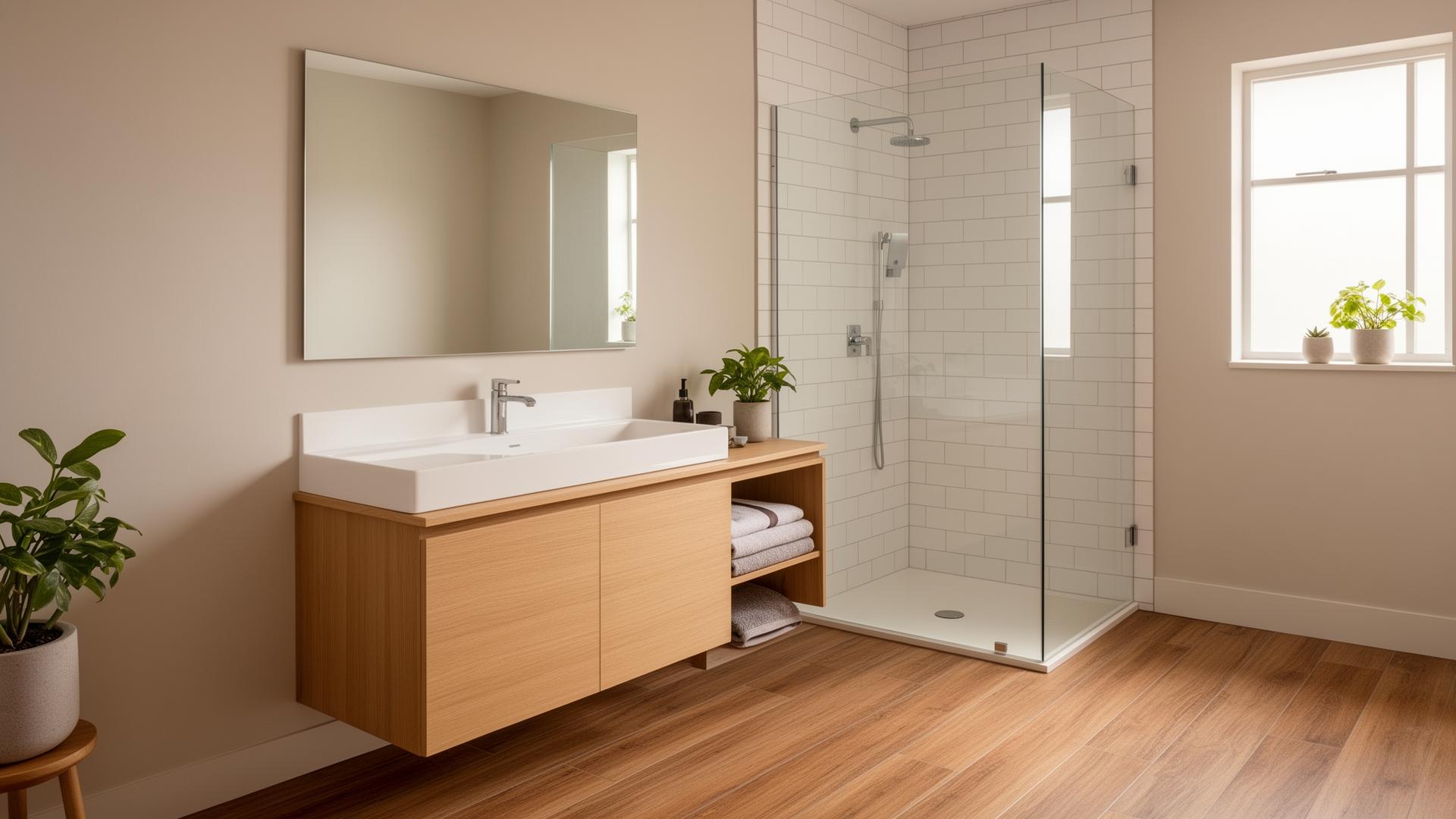 Salle de bain noir et or